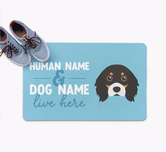 Human & Dog Live Here: Personalized {breedFullName} Doormat